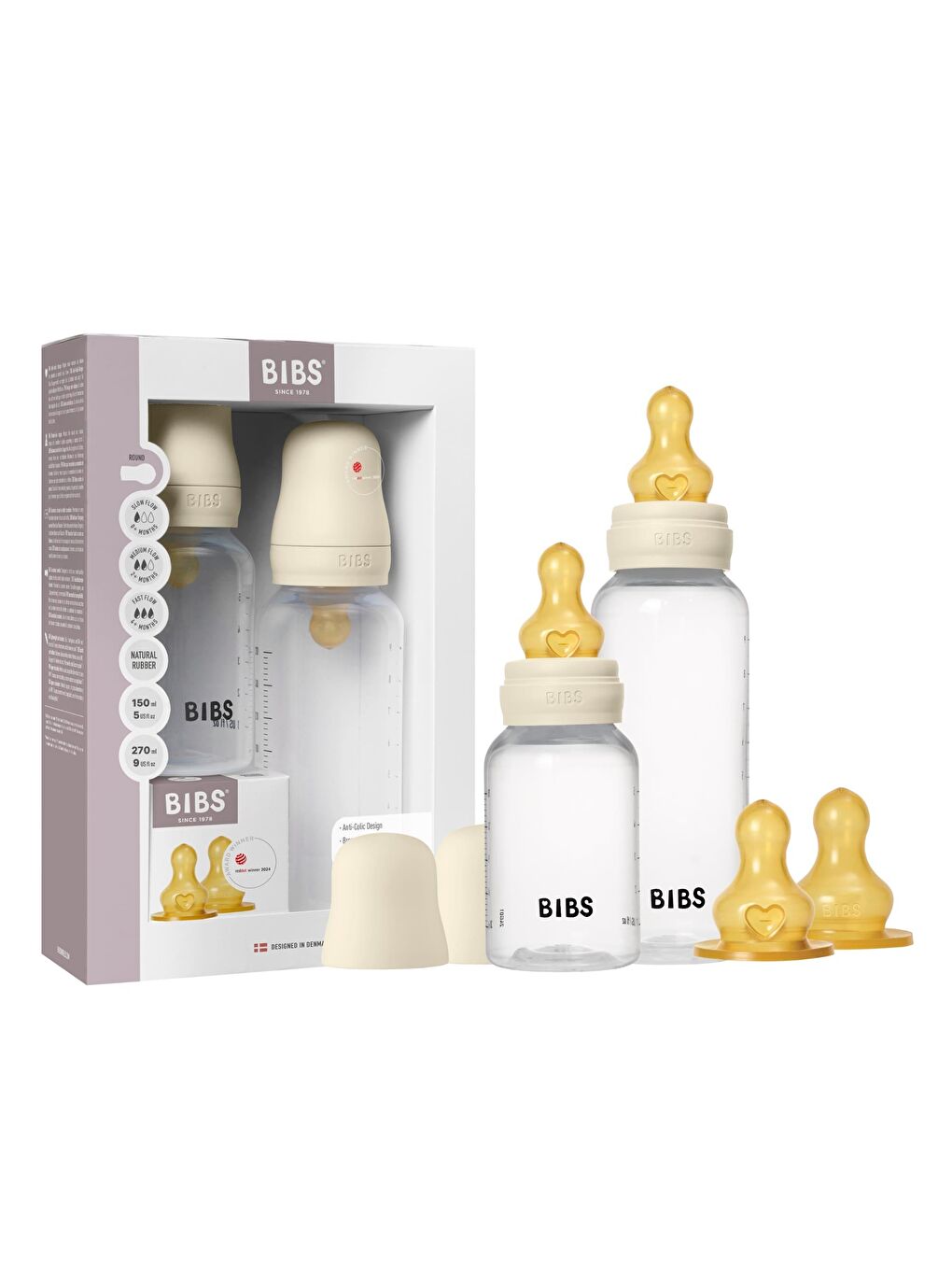 Bibs Baby PP İkili Biberon Seti Ivory 150ml/270 ml