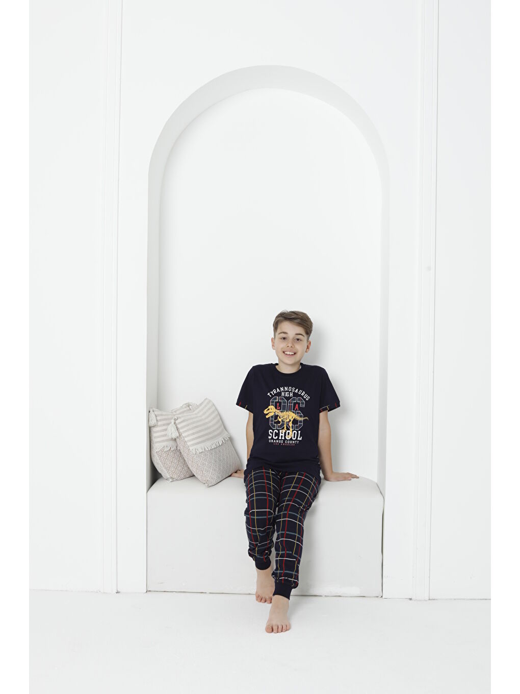 Kapi Kids Lacivert Erkek Çocuk Yazı Baskılı Pijama Takımı Mnx 5073-74 - 3