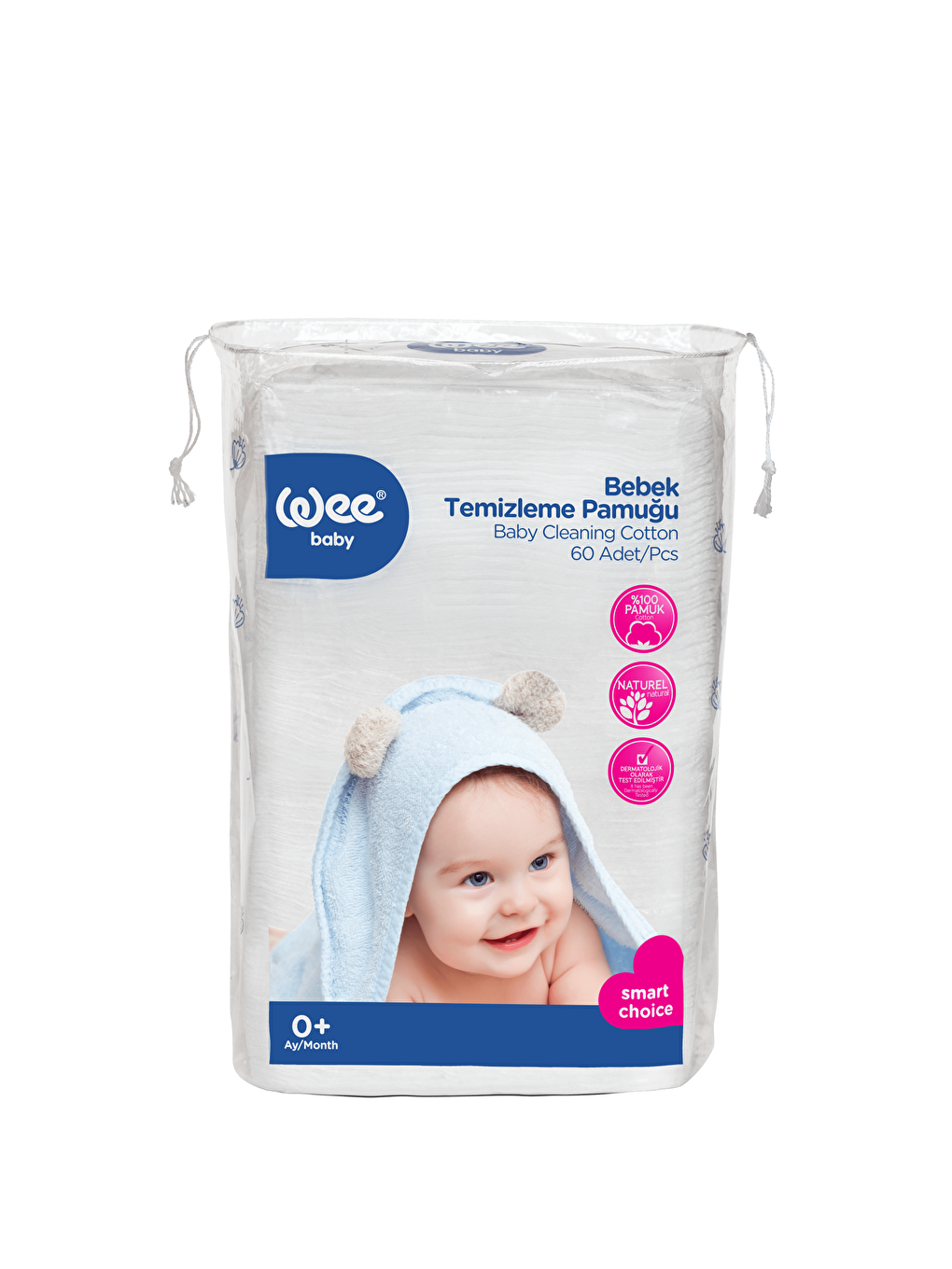 WEE BABY 60'lı Bebek Temizleme Pamuğu