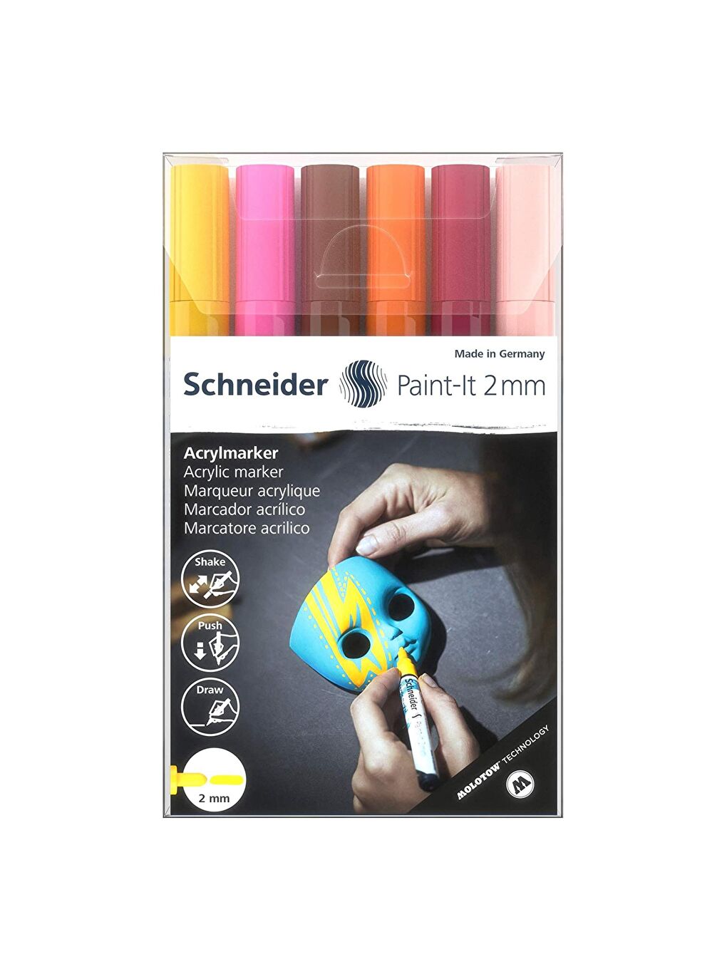 Schneider Sarı 310 Paint-it 2mm 6'lı Akrilik Marker Kalem Set-3(120197)