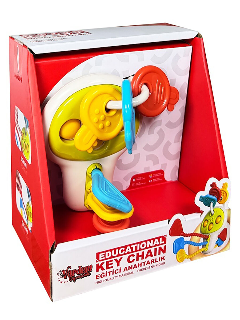 Eğitici Poppitli Cırcırlı Bebek Anahtarlığı Yeşil