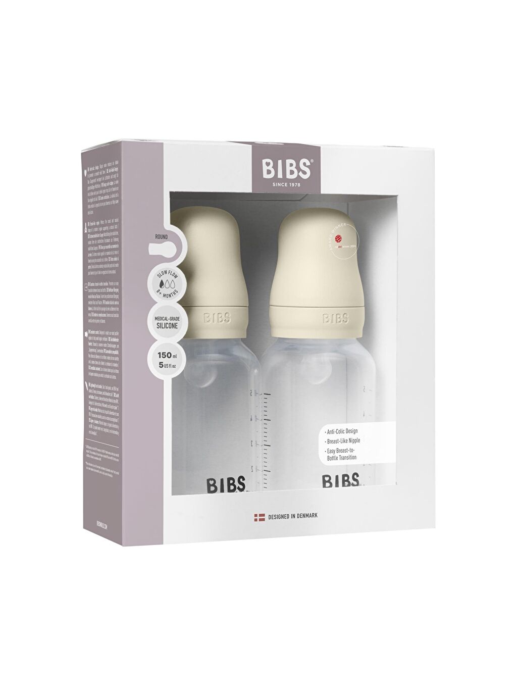 Bibs Baby PP Bott.Silikon İkili Biberon Ivory150ml
