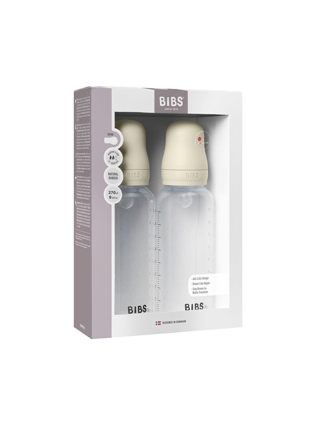Bibs Baby PP Bott.Silikon İkili Biberon Ivory270ml
