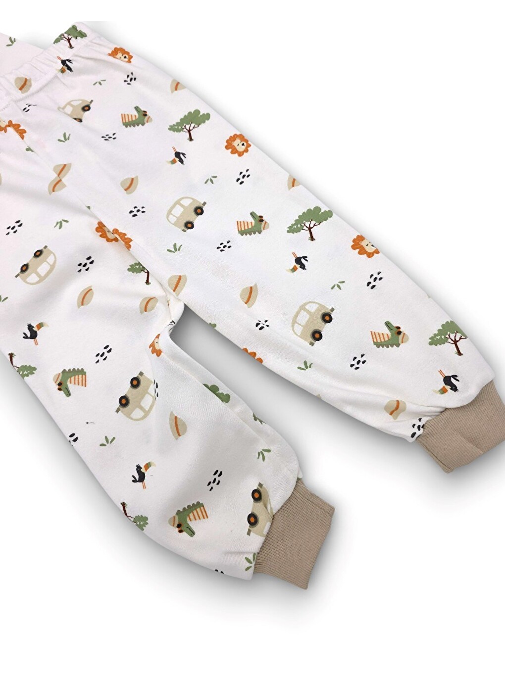 Ekru Erkek Çocuk Baskılı Çıtçıtlı Mevsimlik Gecelik Pijama Takımı-5