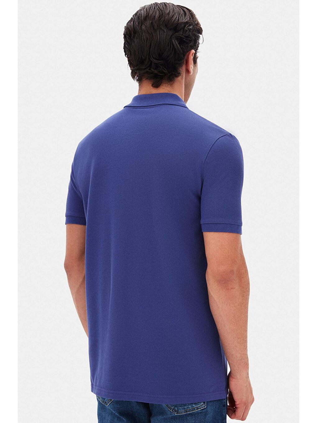 Regular Fit Mor %100 Pamuklu Uzun Ömürlü Kıvrılmaz Polo Yaka Nakışlı T-Shirt-3