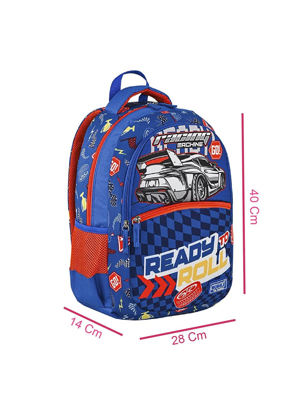 3 Bölmeli Racing Machine Okul Sırt Çantası Lacivert (MU-9152)-1