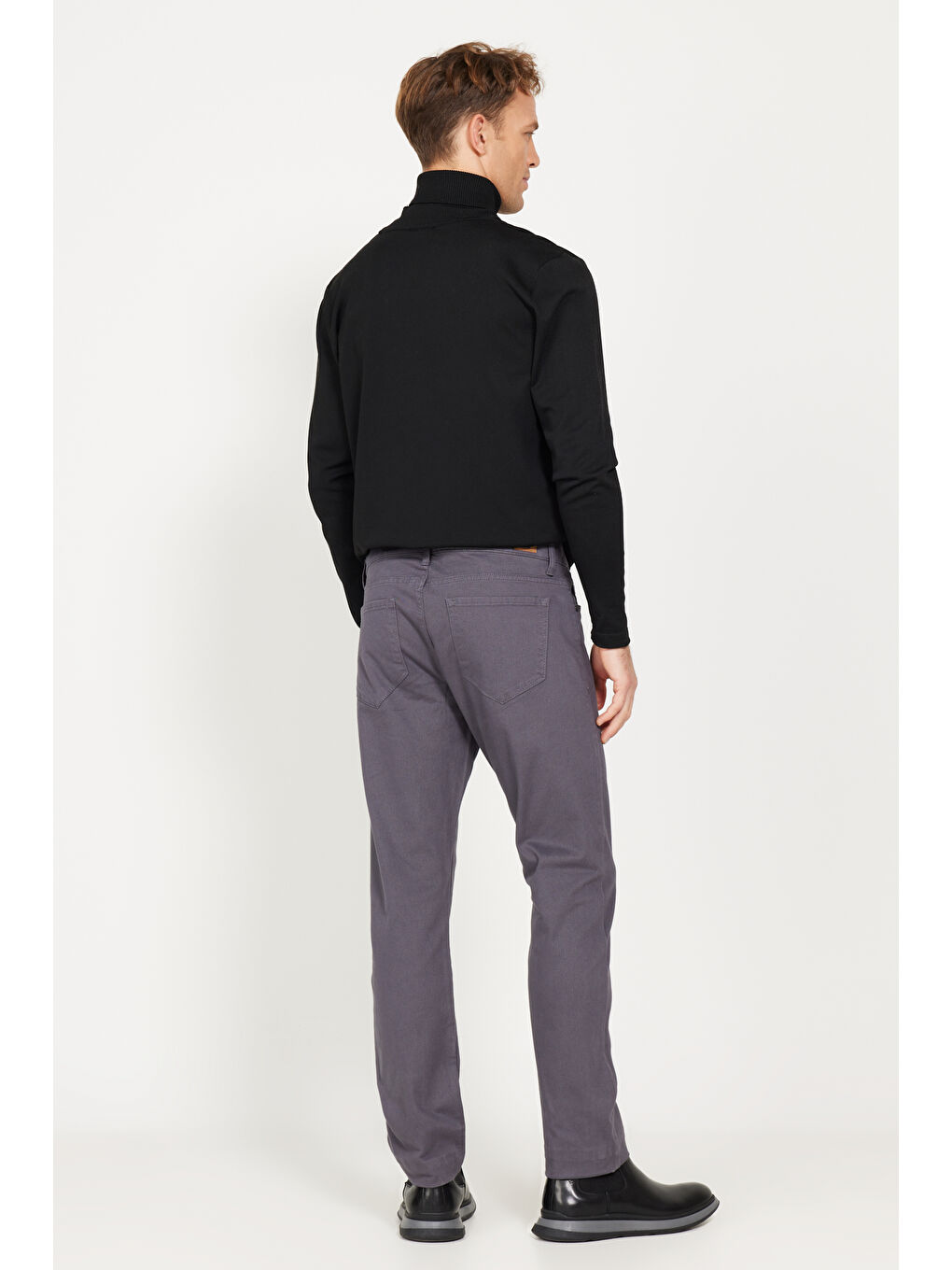 Erkek Antrasit Slim Fit Dar Kesim 5 Cep Pamuklu Esnek Pantolon-6