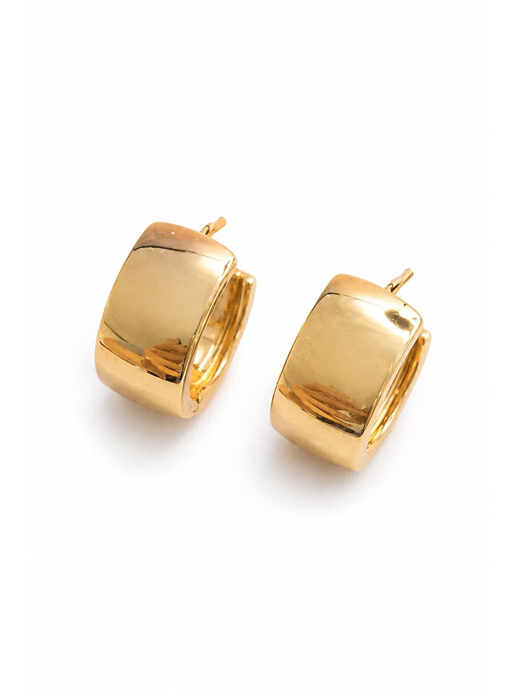 Sarı Chunky Gold Halka Küpe-1