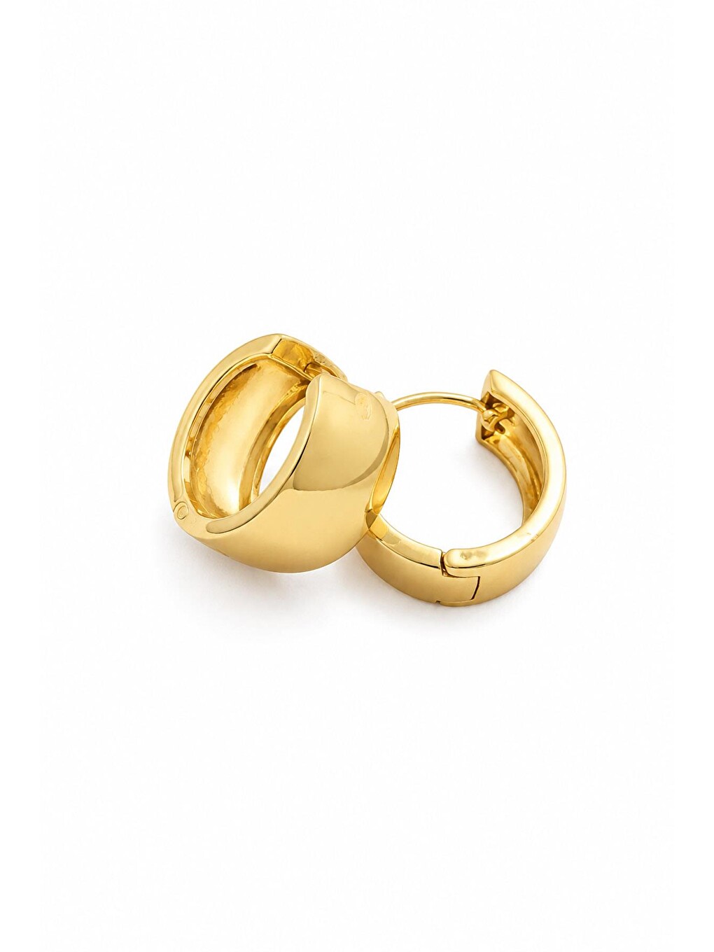Sarı Chunky Gold Halka Küpe-2