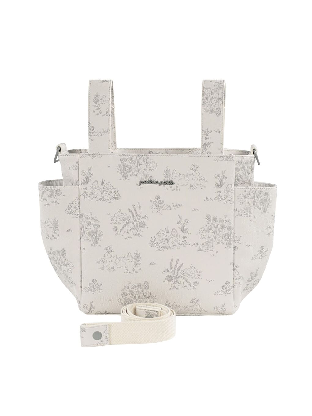 Toile de Jouy Crossbody Bebek Bakım Çantası Cream-2