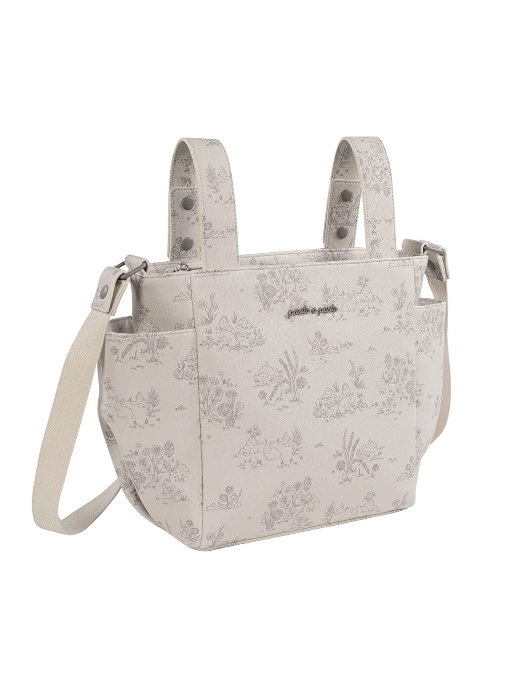 Toile de Jouy Crossbody Bebek Bakım Çantası Cream-3