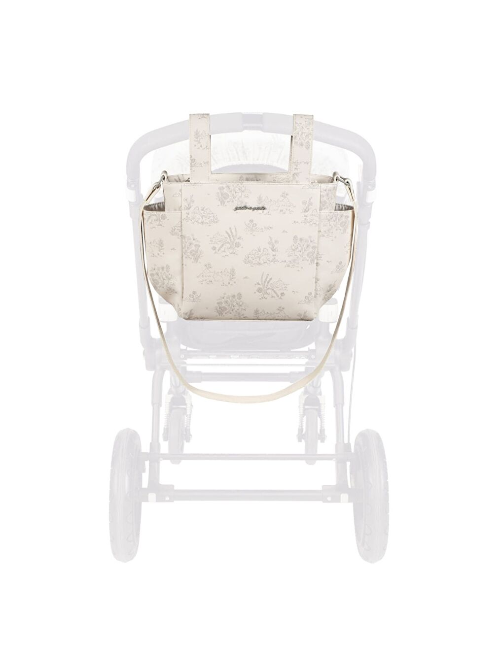 Toile de Jouy Crossbody Bebek Bakım Çantası Cream-8
