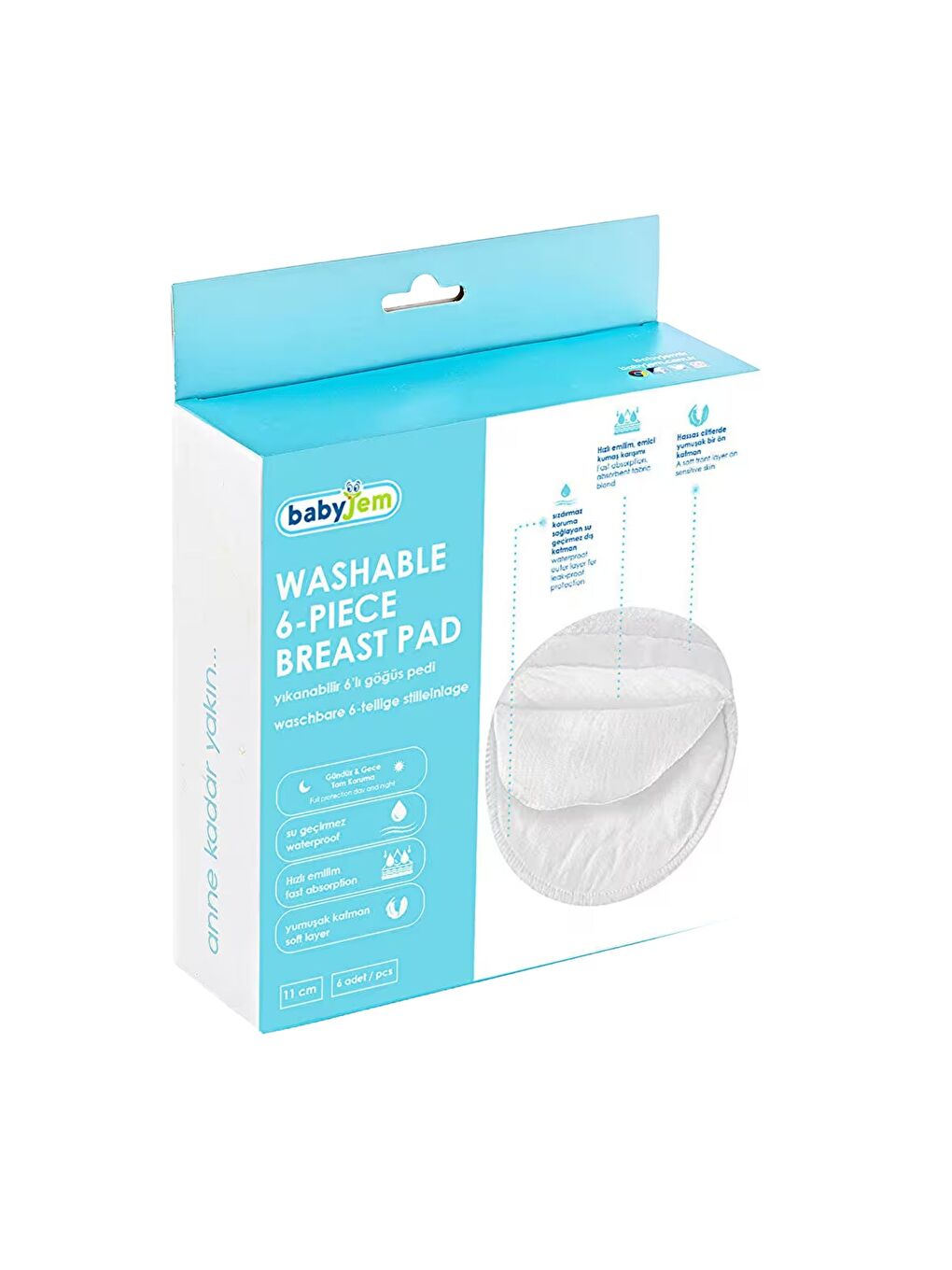 Yıkanabilir 6'lı Kumaş Göğüs Pedi