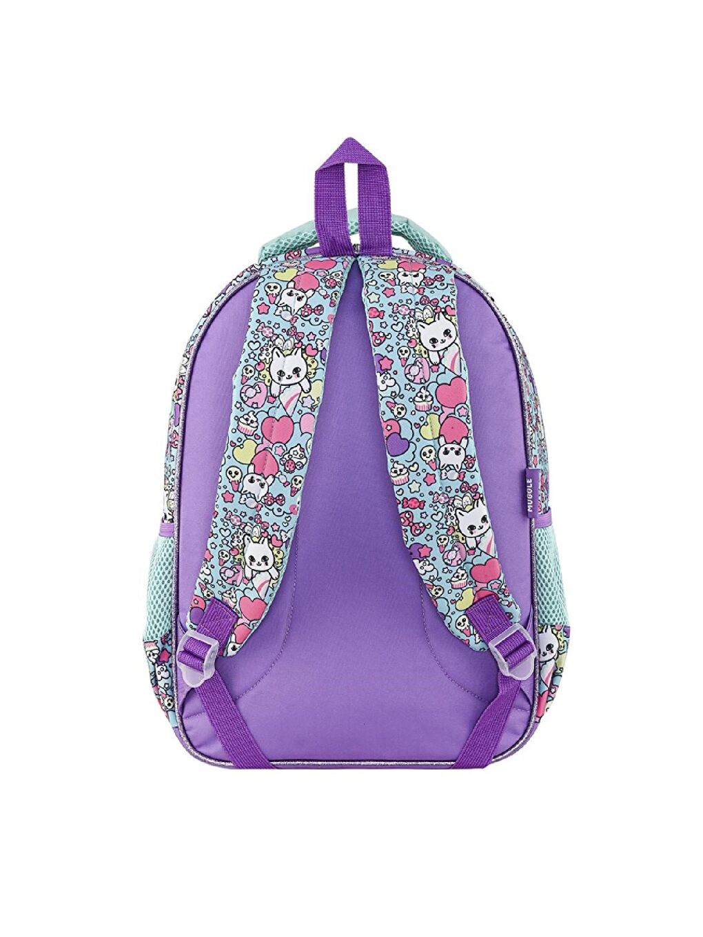 2 Bölmeli Pretty Meow Okul Sırt Çantası Mor  MU 9022-2