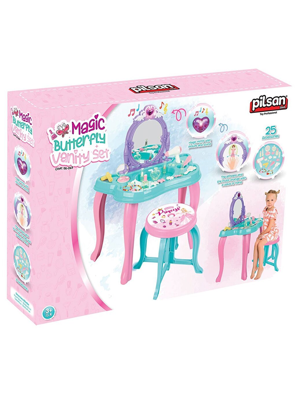 PILSAN Sihirli Kelebek Makyaj Masası Pembe 06 048 - 4