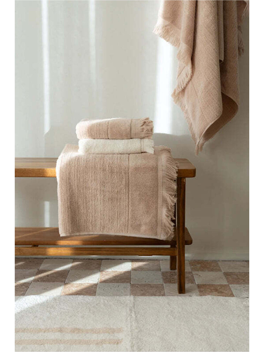Pembe Fiona %100 Pamuk Havlu 70x140 cm Whisper Pink-1