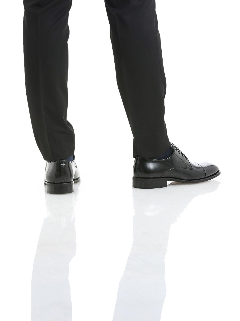 Siyah  Klasik Bağcıklı Deri Ayakkabı-4