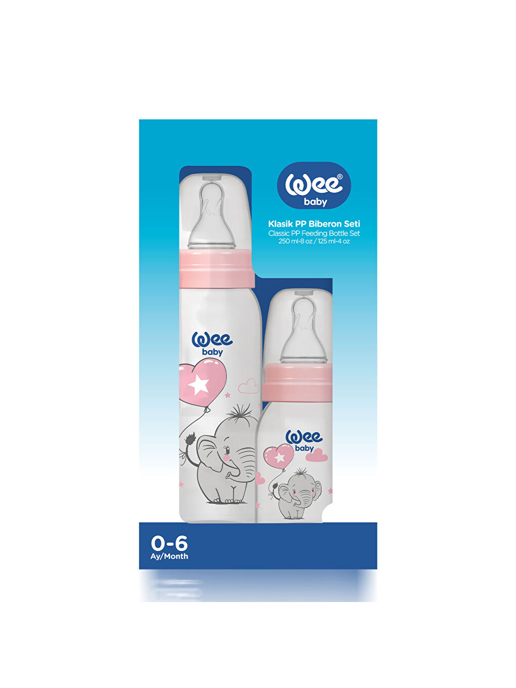 Klasik Biberon Seti 125 ml + 250 ml Pembe-2