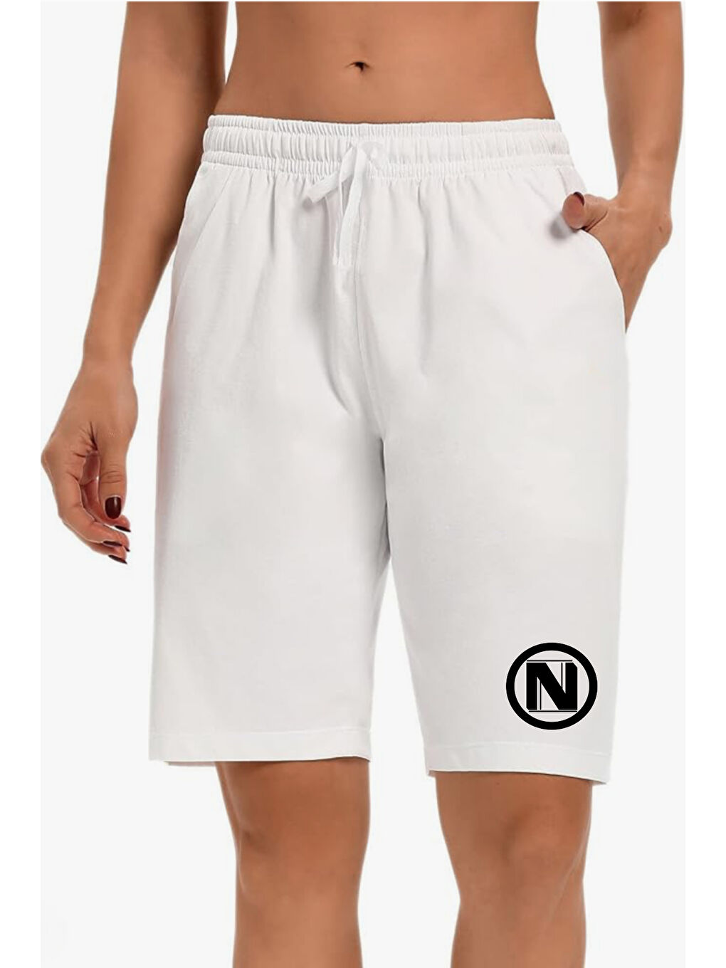 Ekru Erkek N Baskılı Slim Fit Kalıp Şort SPR25SRk082