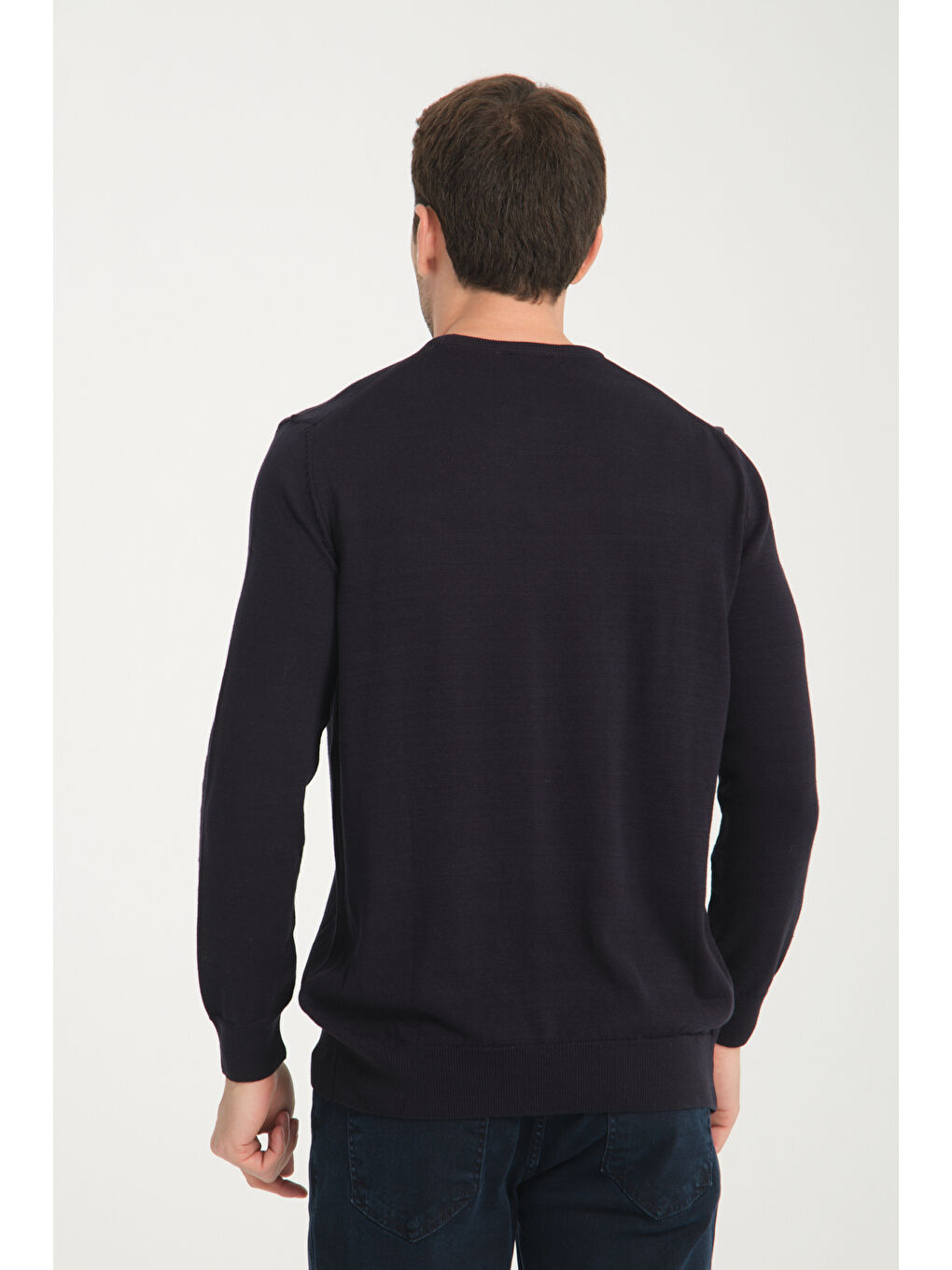 Lacivert Erkek Bisiklet Yaka Kazak 1001-1