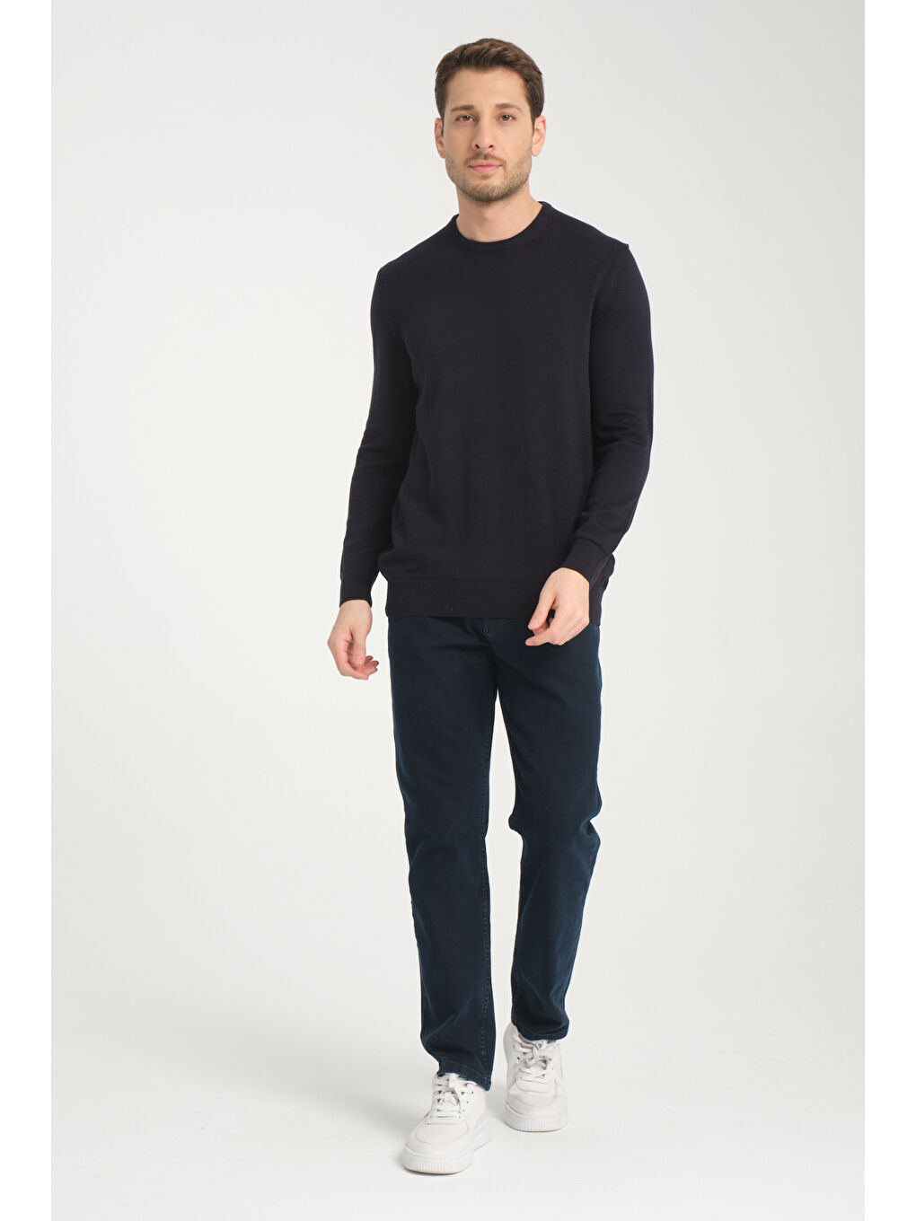 Lacivert Erkek Bisiklet Yaka Kazak 1001-3