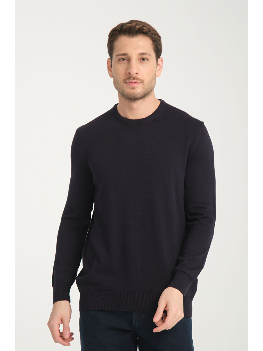 Lacivert Erkek Bisiklet Yaka Kazak 1001-4