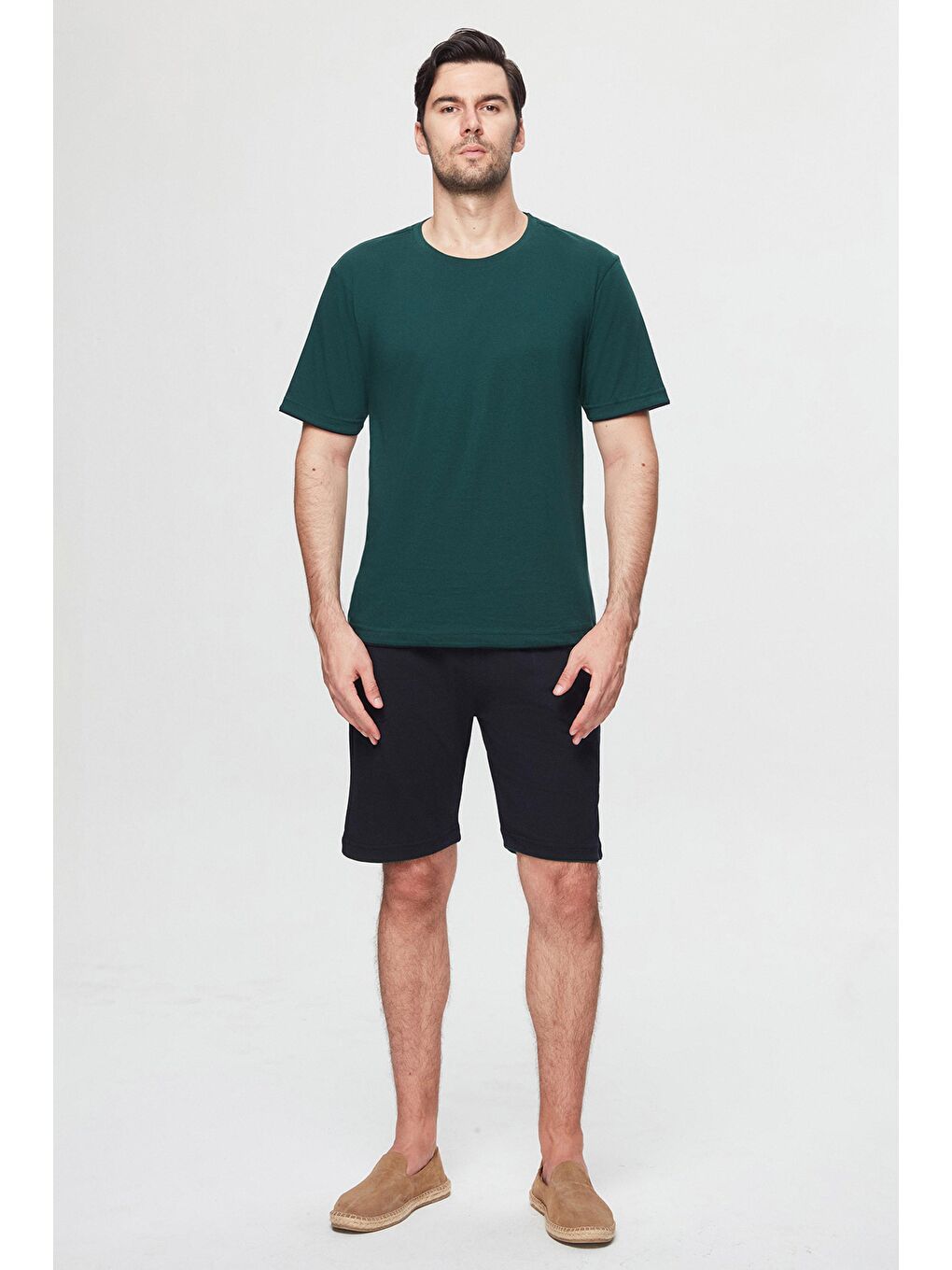 Twn Yeşil %100 Pamuklu Kısa Kollu 3'Lü Pijama Takimi-1