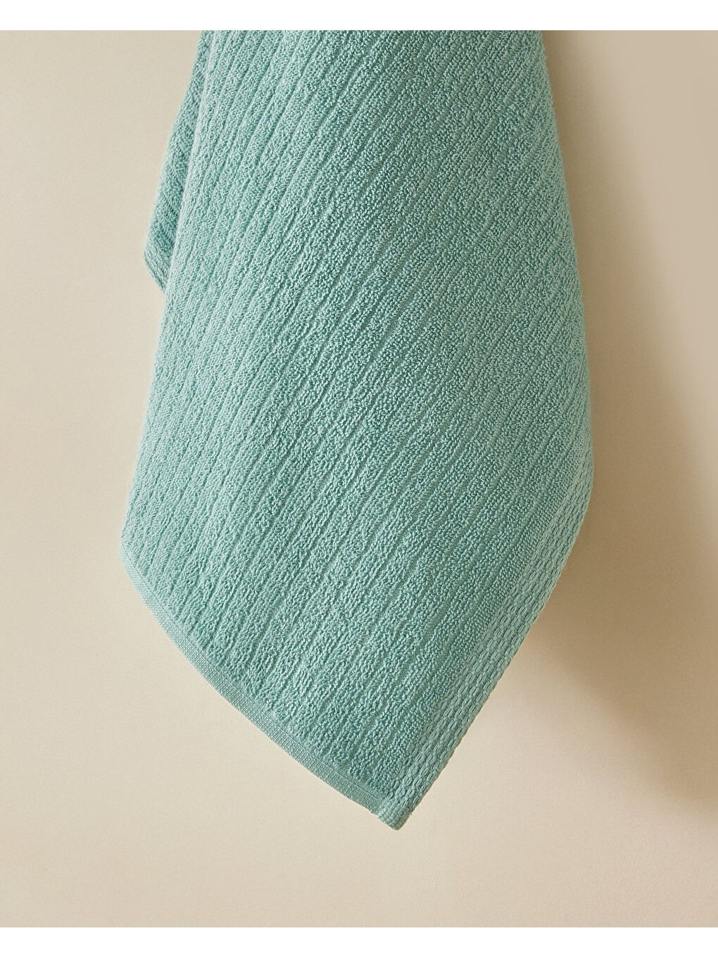 Yeşil Stripe Pamuk Yüz Havlusu 50x70 Cm Mint-1