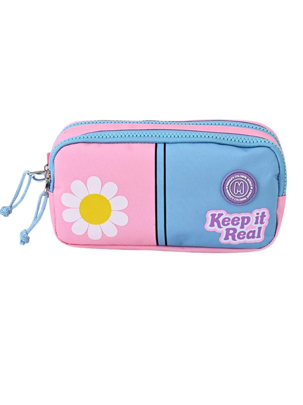 2 Bölmeli Funny 1 Kalemlik Pembe-Mavi ( MU-5855)