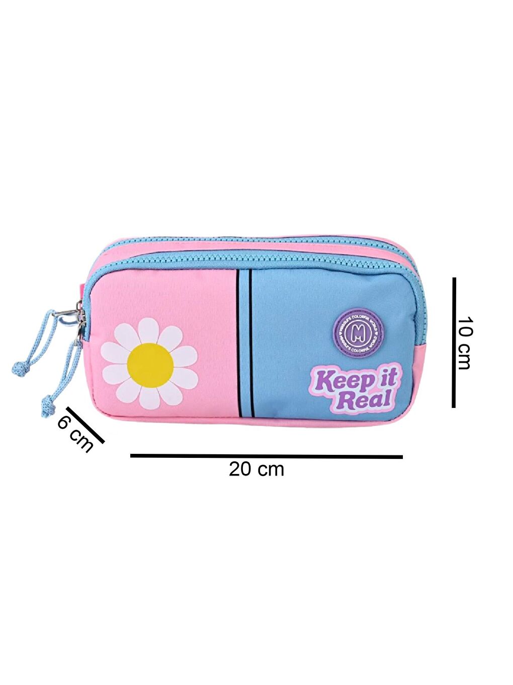 2 Bölmeli Funny 1 Kalemlik Pembe-Mavi ( MU-5855)-1