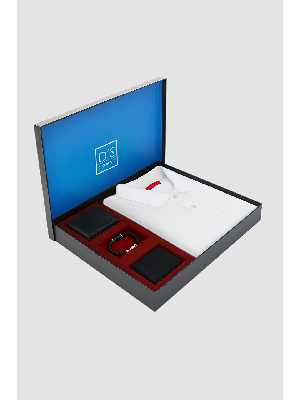 Beyaz Tişört-Cüzdan-Çorap-Bileklik Hediye Seti-4