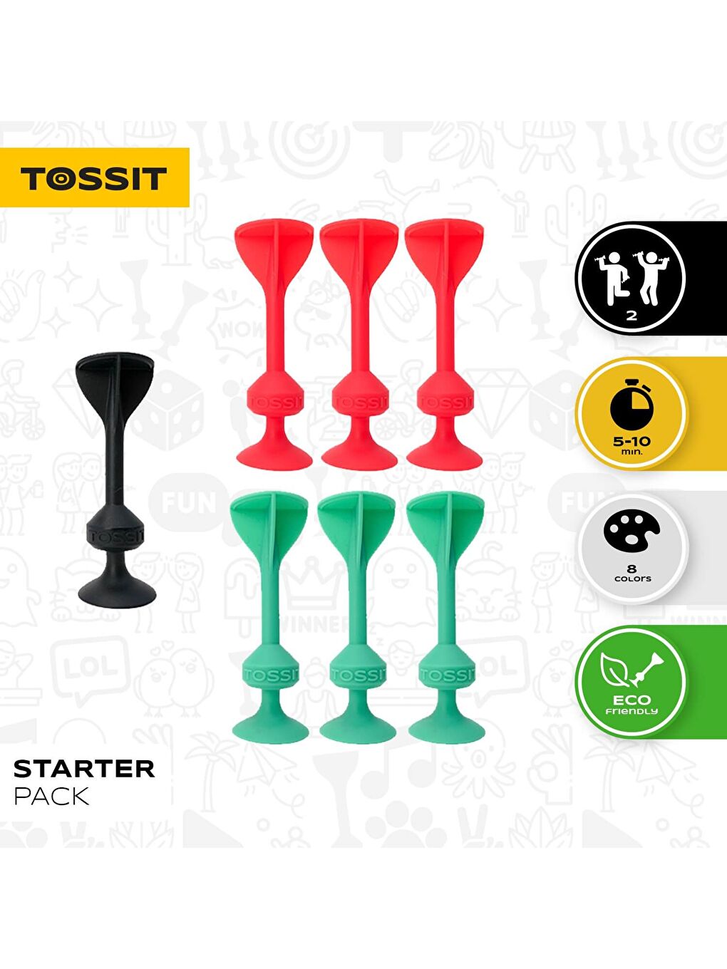 TOSSIT Silikon Dart Başlangıç Seti (Kırmızı, Camgöbeği)-3