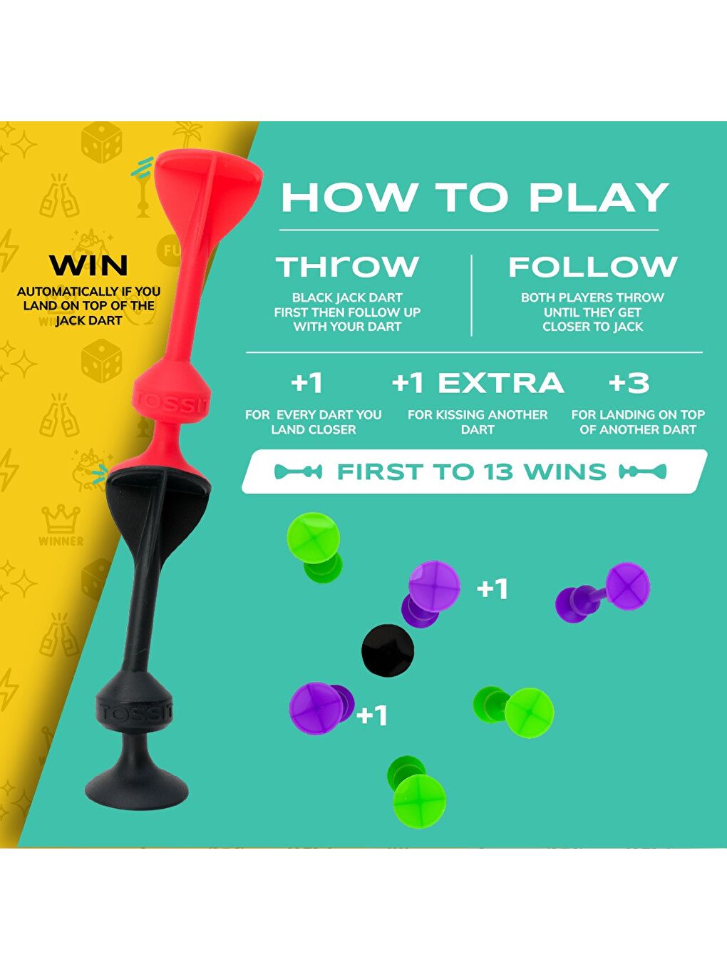 TOSSIT Silikon Dart Başlangıç Seti (Kırmızı, Camgöbeği)-4