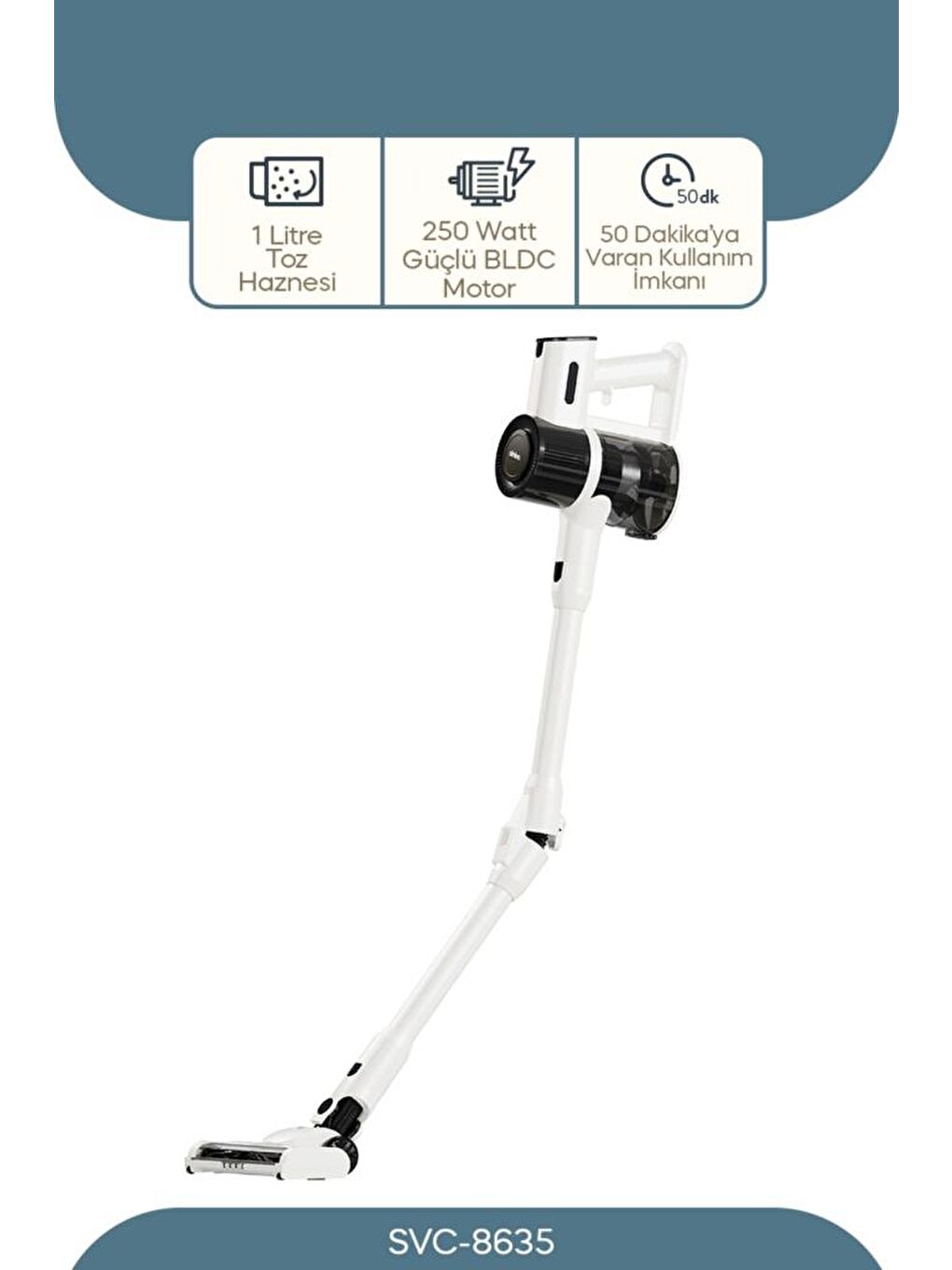 Svc-8635 Bldc Motorlu Dikey Kablosuz Şarjlı Led Aydınlatmalı Süpürge