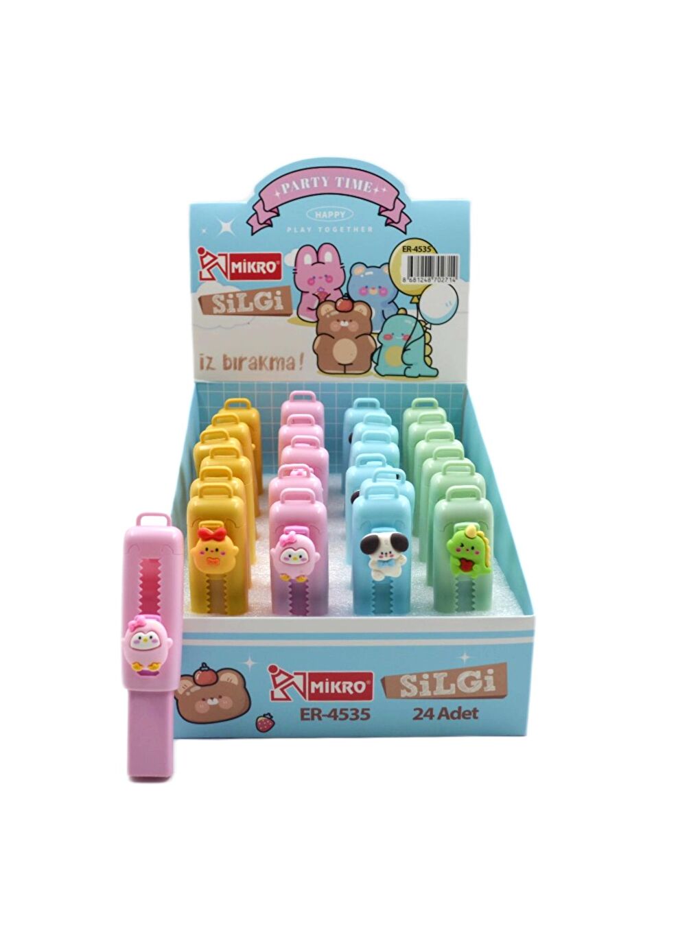 Dino Friends Sürgülü Silgi (ER-4535) 24 Adet-1