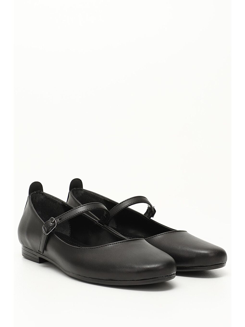 Siyah SİYAH  Yuvarlak Burun Blek Bağlı Kadın Babet 35780-1