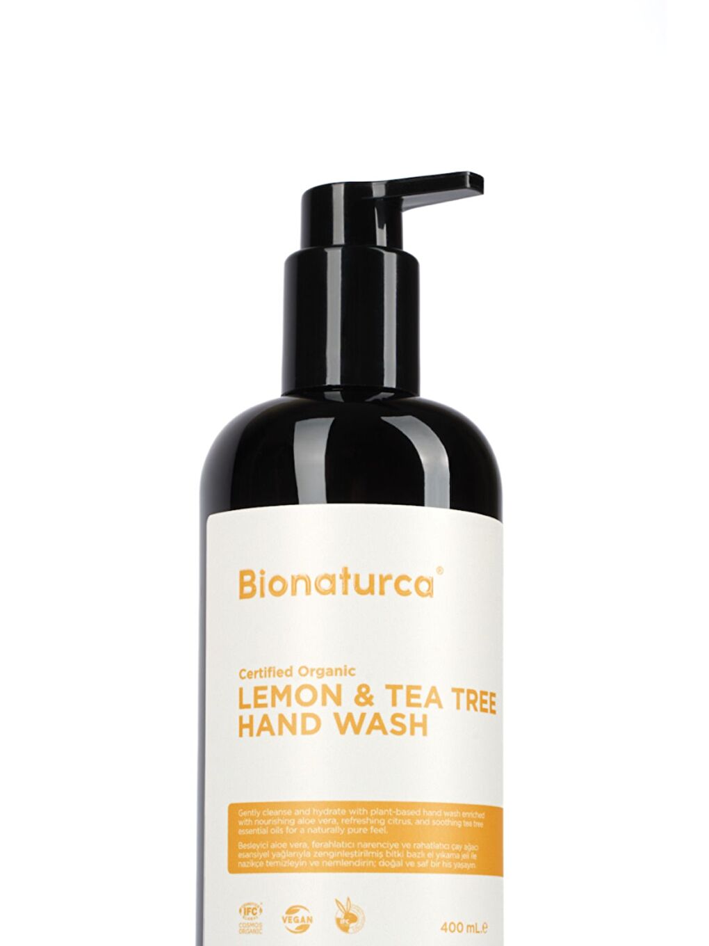 Organik Sertifikalı Limon & Çay Ağacı Özlü Sıvı El Sabun 400 ml-3