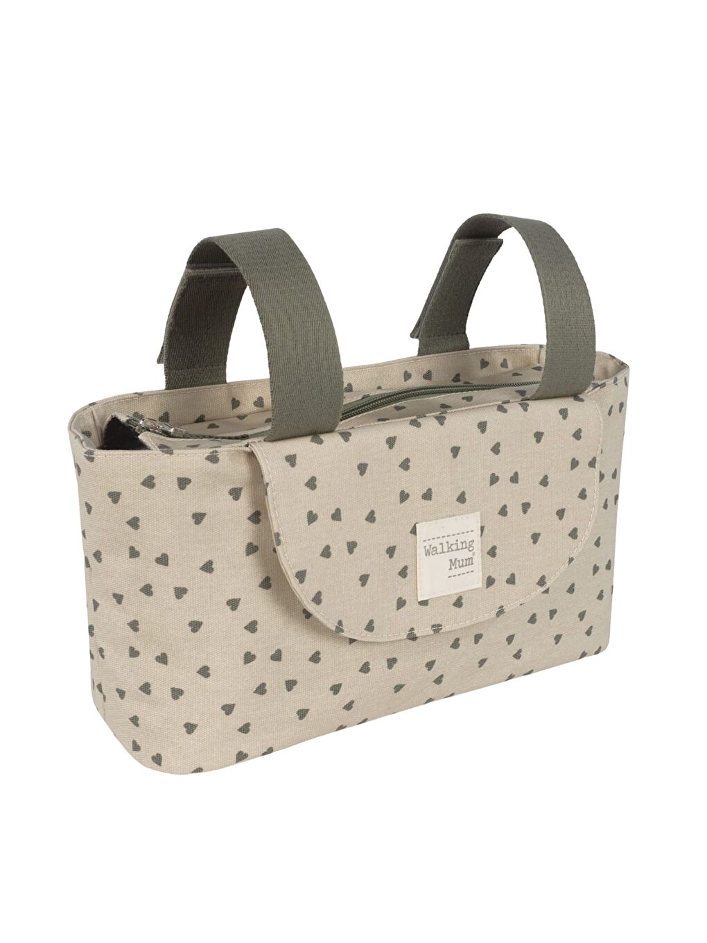 Poppy Bebek Arabası Kalpli Organizer Çanta Moss-1