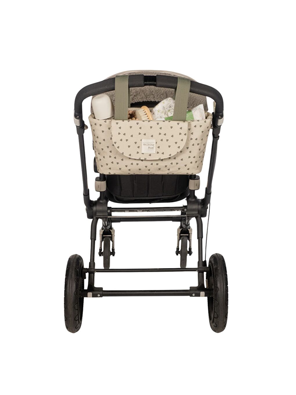 Poppy Bebek Arabası Kalpli Organizer Çanta Moss-6