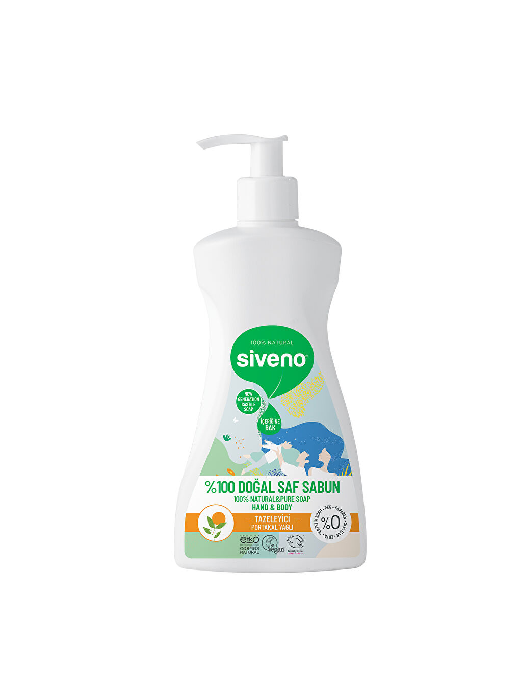 %100 Doğal Sıvı Kastil Sabun Portakal Yağlı Tazeleyici Nemlendirici Arındırıcı Bitkisel Vegan 300 ml-3