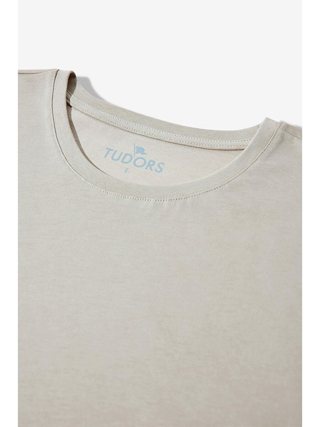 Unisex 3'Lü Paket Siyah-Beyaz-Taş Rengi Slim Fit Dar Kesim %100 Pamuk Bisiklet Yaka Tişört-5