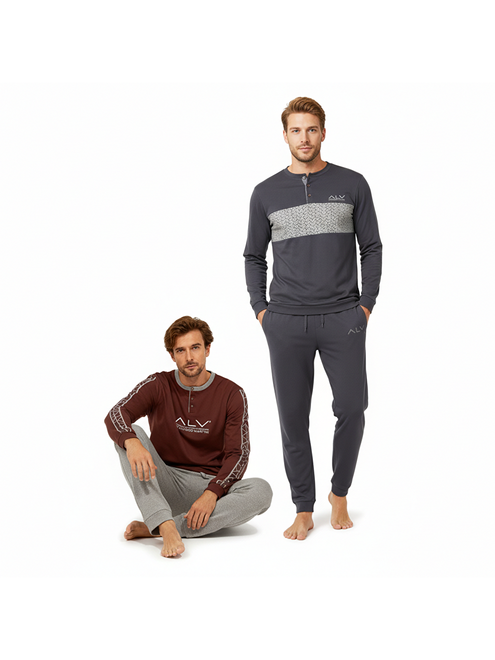 Karışık Erkek Pamuklu 2 Adet 2'Li Pijama Takımı Bb2226