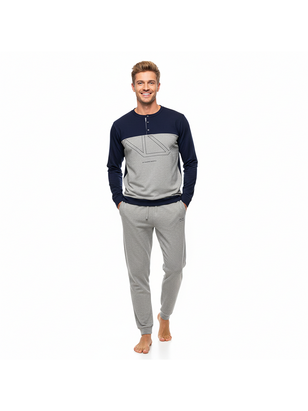 Karışık Erkek Pamuklu 2 Adet 2'Li Pijama Takımı Bb2229-2