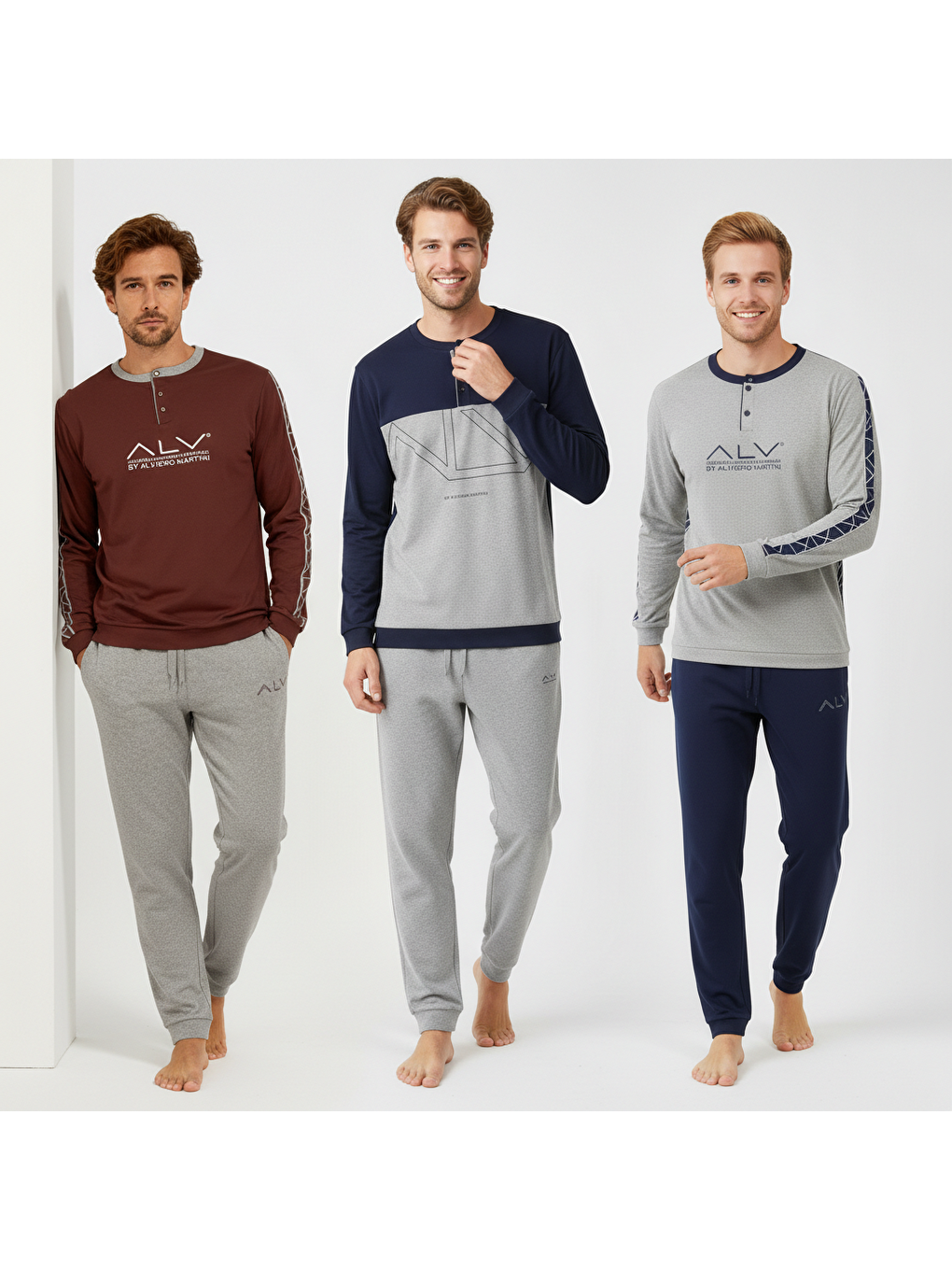 Siyah Erkek Pamuklu 3 Adet 2'Li Pijama Takımı Bb2237-1