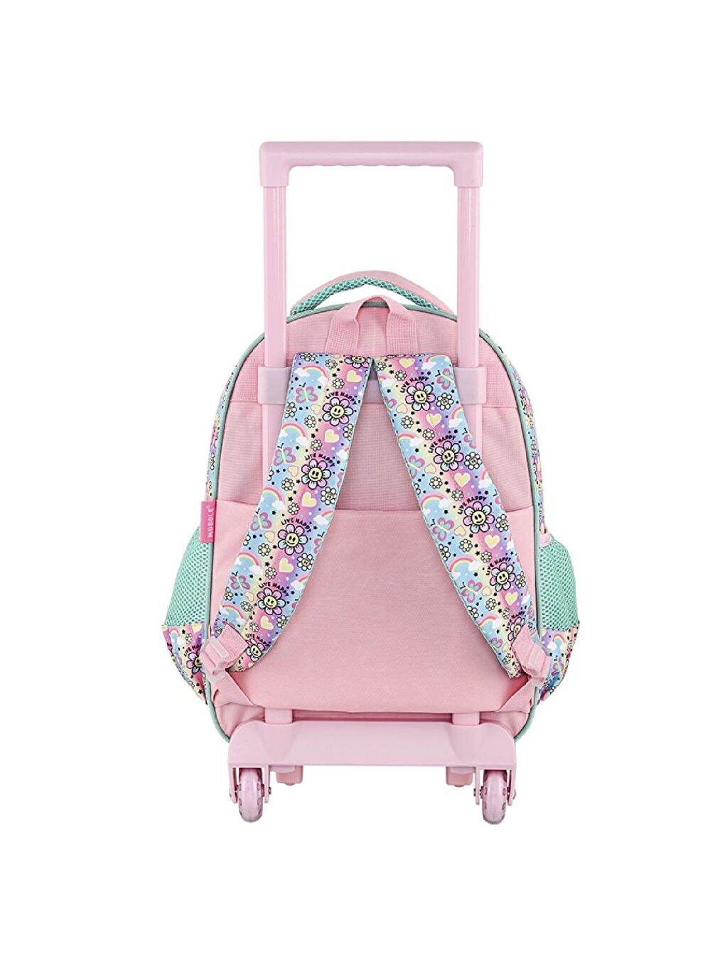 2 Bölmeli Live Happy Çekçekli Okul Sırt Çantası Pembe (MU-9172)-2