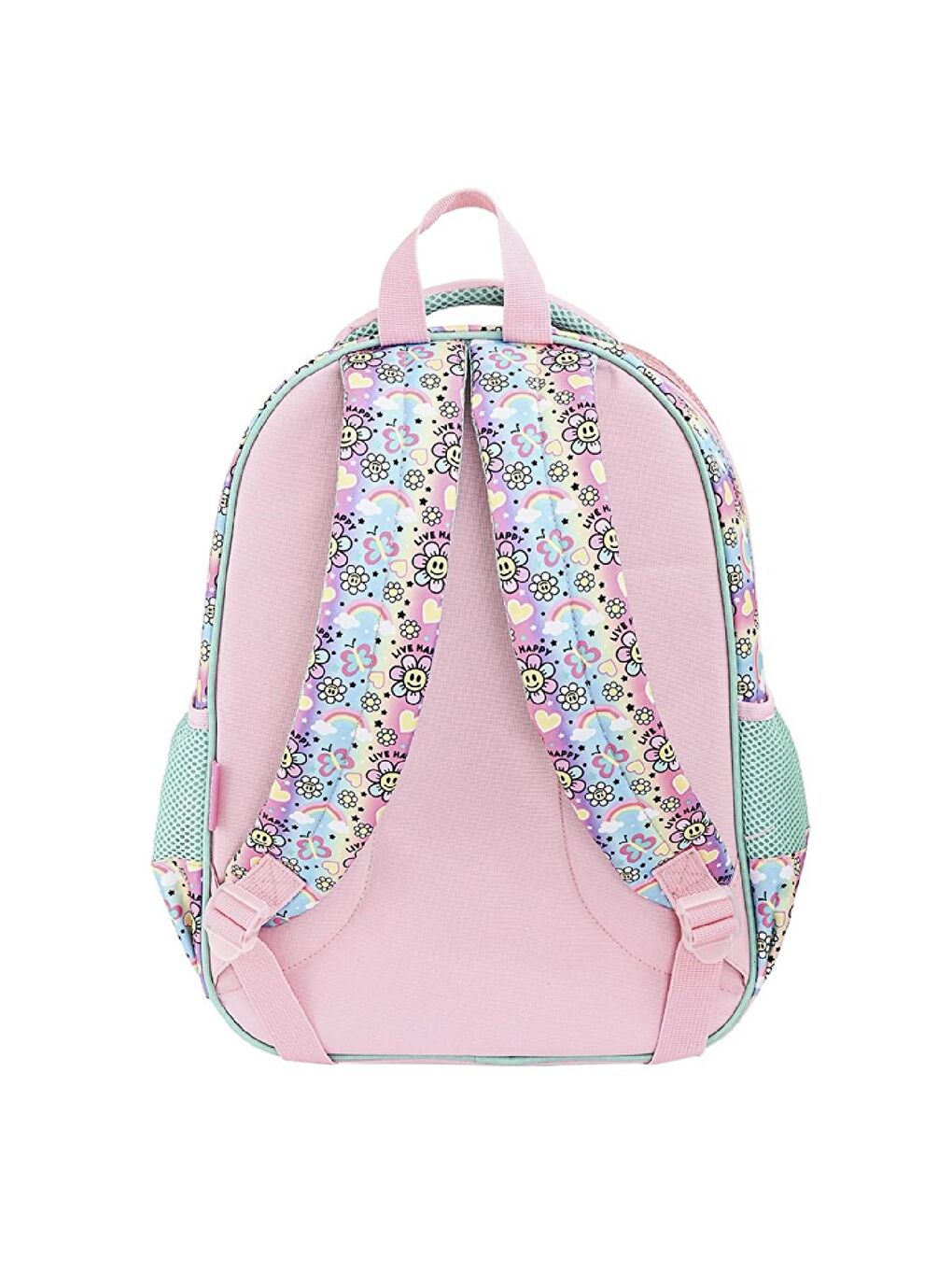 2 Bölmeli Live Happy Çekçekli Okul Sırt Çantası Pembe (MU-9172)-5