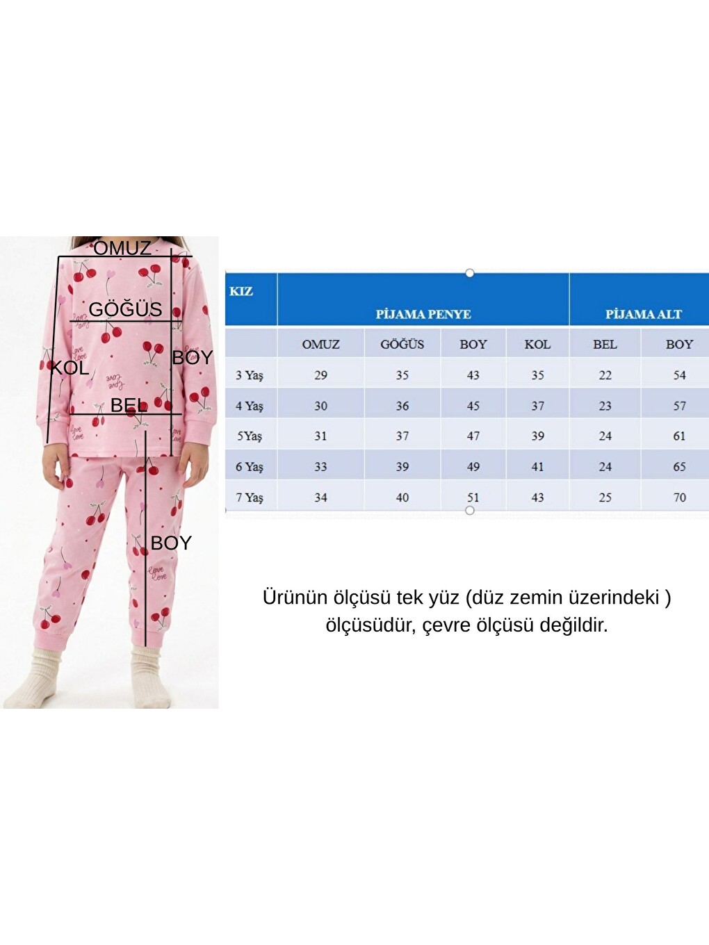 Bej Kız Çocuk Pamuklu Desenli Pijama Takım Tkm1018-2