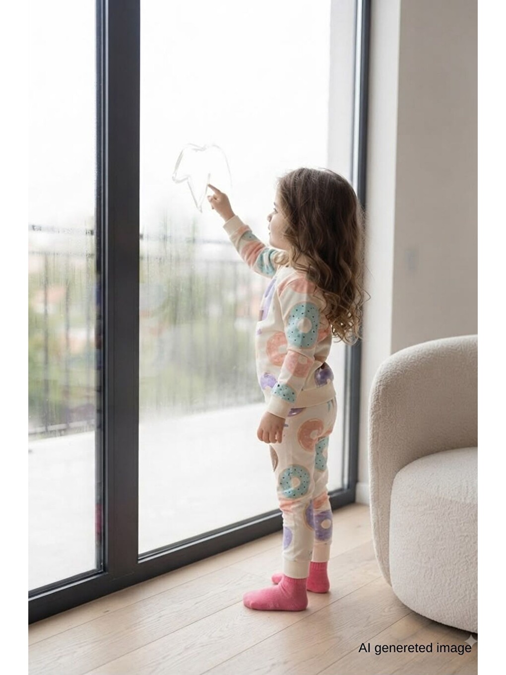 Bej Kız Çocuk Pamuklu Desenli Pijama Takım Tkm1018-4