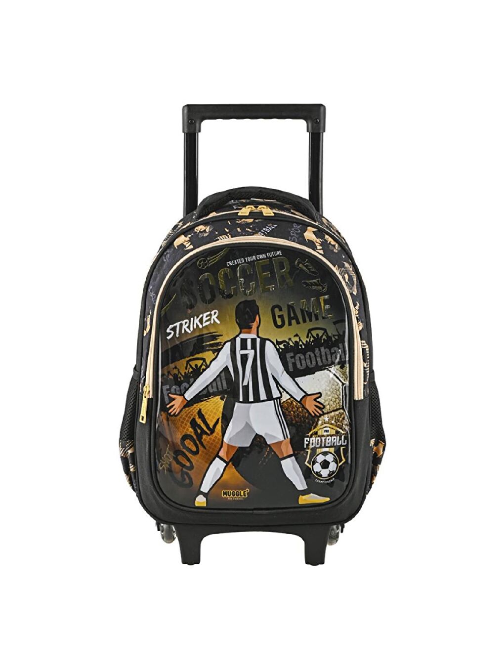 2 Bölmeli Soccer Game Çekçekli Okul Çantası Siyah (MU-9173)