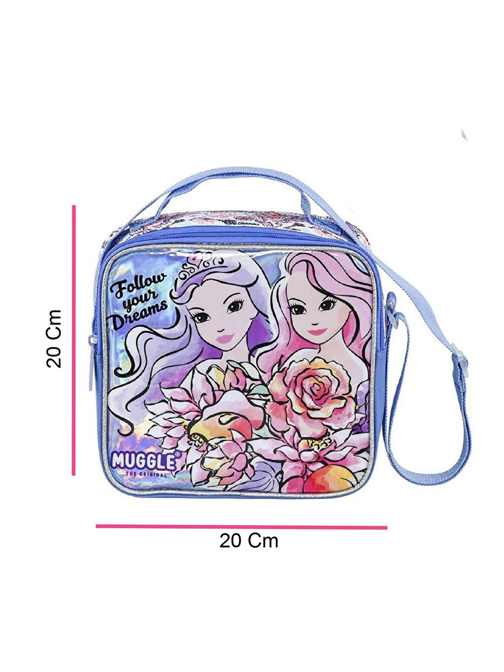 2 Bölmeli Princess Okul Çantası + Beslenme Çantası-4